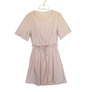 Club Monaco Senella Open Back Paperbag Waist Dress Peach Pink